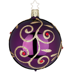 Christbaumkugel Strahlende Leidenschaft Royalviolett glänzend Ø 8cm Inge-Glas Christbaumschmuck