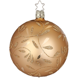 Christbaumkugel Freudentanz Ø 8cm Brokatgold matt Inge-Glas Christbaumschmuck