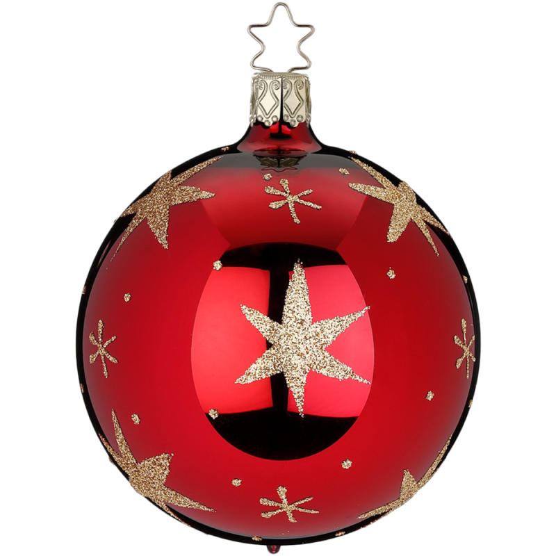 Christbaumkugel Sternenlicht Ø 8cm rot Ochsenblut glänzend Inge-Glas Christbaumschmuck Christbaumkugel Sternenlicht Ø 8cm rot Ochsenblut glänzend Inge-Glas Christbaumschmuck