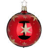 Christbaumkugel Sternenlicht Ø 8cm rot Ochsenblut glänzend Inge-Glas Christbaumschmuck