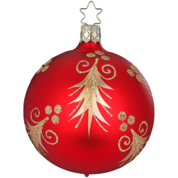 Christbaumkugel Festliche Tanne Ø 8cm rot matt Inge-Glas Christbaumschmuck
