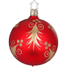 Christbaumkugel Festliche Tanne Ø 8cm rot matt Inge-Glas Christbaumschmuck