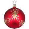 Christbaumkugel Festliche Tanne Ø 8cm rot ochsenblut matt Inge-Glas Christbaumschmuck