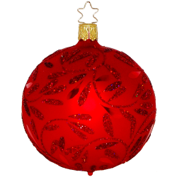 Christbaumkugel Freudentanz Ø 8cm rot matt Inge-Glas Christbaumschmuck