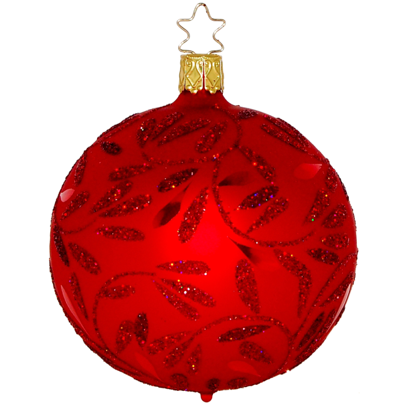 Christbaumkugel Freudentanz Ø 8cm rot matt Inge-Glas Christbaumschmuck Christbaumkugel Freudentanz Ø 8cm rot matt Inge-Glas Christbaumschmuck