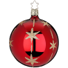 Christbaumkugel Sternenflor Ø 8cm Ochsenblutrot glänzend Inge-Glas Christbaumschmuck