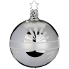 Christbaumkugel Ø 8cm Blütenbordüre silber glänzend Inge-Glas Christbaumschmuck