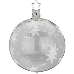 Christbaumkugel Sternenhimmel glasklar Ø 8cm Inge-Glas Christbaumschmuck