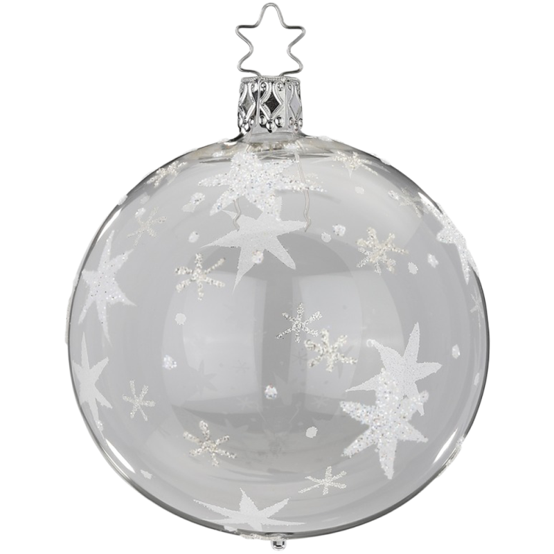 Christbaumkugel Sternenhimmel glasklar Ø 8cm Inge-Glas Christbaumschmuck