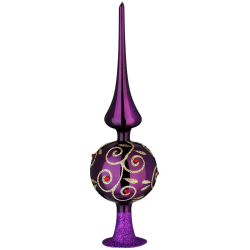 Spitze, Christbaumspitze Strahlende Leidenschaft Royalviolett glänzend Ø 7cm x 25cm Inge-Glas Christbaumschmuck