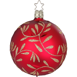Christbaumkugel Freudentanz Ø 8cm Ochsenblut Rot matt Inge-Glas Christbaumschmuck