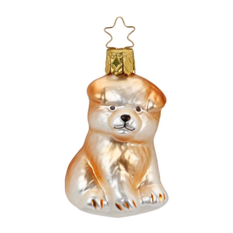 Hund Wuffi Knuffi 7cm Inge-Glas® Manufaktur Weihnachtsschmuck