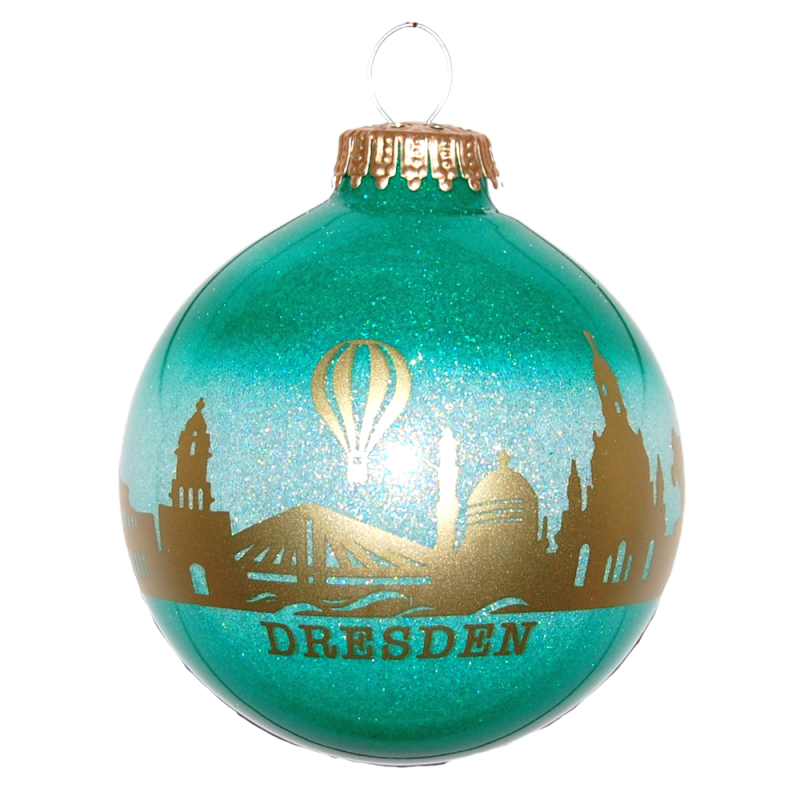 Christbaumkugel Dresden Souvenir Ø 8cm Inge-Glas® Weihnachtsschmuck