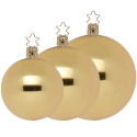 Christbaumkugeln gold metallic Ø 6 - Ø 10cm Inge-Glas® Manufaktur Weihnachtskugeln