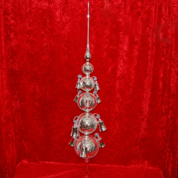 Christbaumspitze 1m ( 100cm ) silber mit 12 Glocken