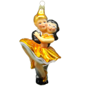 Figuren Tanzpaar Petticoat Mango Gelb 15cm Thüringer Glas Weihnachtsschmuck