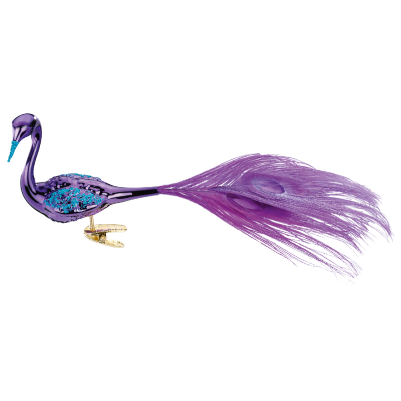 Glamour Peacock 8cm Vogel Inge-Glas® Weihnachtsschmuck