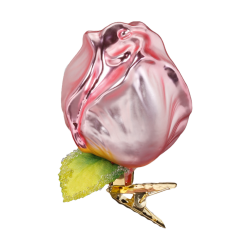 Tulpe, rosa Blumen 7cm Inge-Glas® Weihnachtsträume