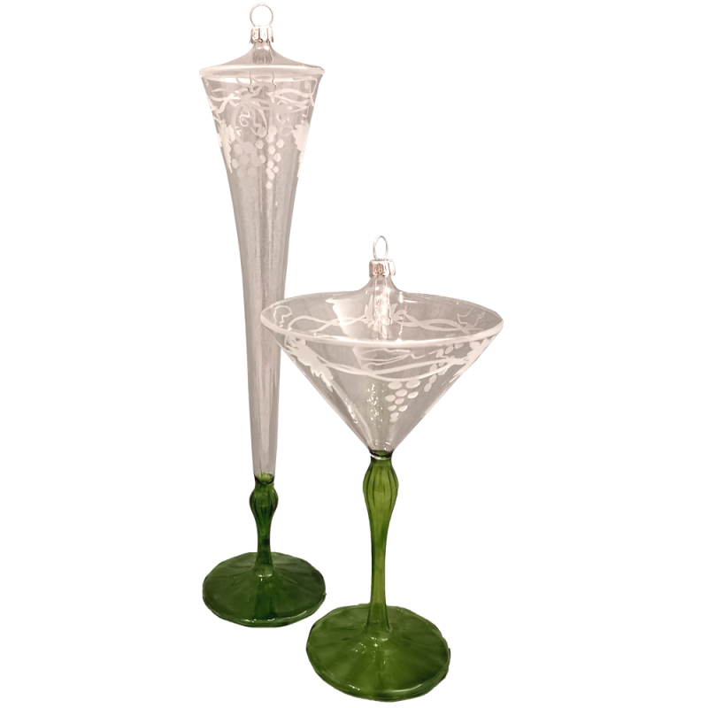 Gläser-Set, Sektglas & Weinglas - Schatzhauser Glasschmuck aus Lauschaer Glas
