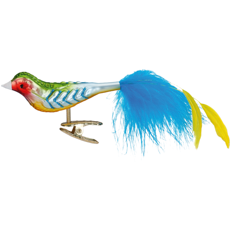 Regenbogenfink Glasvogel 10cm Inge-Glas® Weihnachtsschmuck