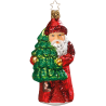Santa auf dem Heimweg 13cm Inge-Glas® Schmuck Christbaumschmuck