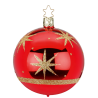 Christbaumkugel Sternenklar rot glänzend Ø 8 / 10cm Inge-Glas Weihnachtsschmuck