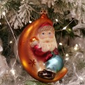 Santa im Mond 11cm Schatzhauser Glas und Weihnachtsschmuck