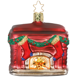 Kamin, Weihnachtskamin 7,5cm Inge-Glas® Weihnachtsschmuck