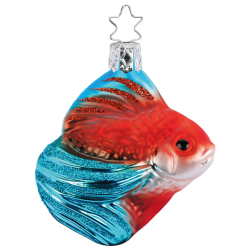 Schleierfisch 7cm rot/blau Inge-Glas® und Weihnachtsschmuck