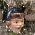 Santa Kopf blau 11,5cm Schatzhauser Glas und Weihnachtsschmuck