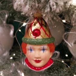 Harlekin, Clown 9cm Schatzhauser Glas und Weihnachtsschmuck