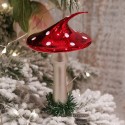 Fliegenpilz schräger Hut 10cm Schatzhauser Thüringer Glas und Weihnachtsschmuck