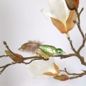 Minivogel Vögelchen 5,5cm grün olivgrün Schatzhauser - Lauschaer Glaskunst, Thüringer Weihnachtsschmuck