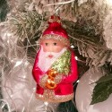 kleiner Weihnachtsmann mit Baum 7cm Schatzhauser Thüringer Glas und Weihnachtsschmuck