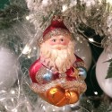 Weihnachtsmann sitzend 9cm Schatzhauser Thüringer Glas und Weihnachtsschmuck