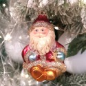 Weihnachtsmann sitzend 9cm Schatzhauser Thüringer Glas und Weihnachtsschmuck