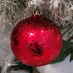 Weihnachtskugel Ø 6cm rot Softeffekt Schatzhauser Thüringer Glas und Weihnachtsschmuck