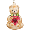 Teddy mit Herz 12cm Schatzhauser Glas und Weihnachtsschmuck