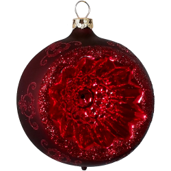 Reflexkugel stierblut rot matt Ø8cm Schatzhauser Thüringer Glas und Weihnachtsschmuck