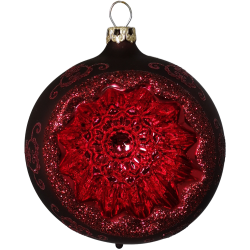 Reflexkugel stierblut rot matt Ø8cm Schatzhauser Thüringer Glas und Weihnachtsschmuck