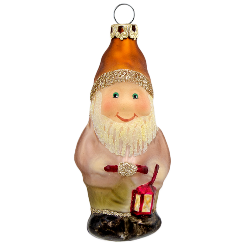 Zwerg mit Laterne 8cm Schatzhauser Thüringer Glas und Weihnachtsschmuck