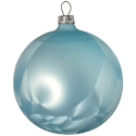 Weihnachtskugel Ø 8cm, 6 St. / Box Eislack hellblau Schatzhauser Thüringer Glas und Weihnachtsschmuck