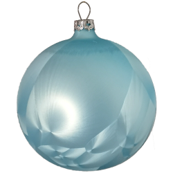 Weihnachtskugel  Ø 8cm, 6 St. / Box Eislack hellblau Schatzhauser Thüringer Glas und Weihnachtsschmuck