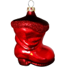 Stiefel uni rot 8cm Schatzhauser Glas und Weihnachtsschmuck