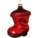 Stiefel uni rot 8cm Schatzhauser Glas und Weihnachtsschmuck