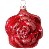 Rosenblüte kirschrot 8cm Schatzhauser Thüringer Glas und Weihnachtsschmuck
