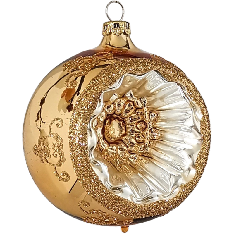 Reflexkugel gold glanz Ø8cm Schatzhauser Thüringer Glas und Weihnachtsschmuck