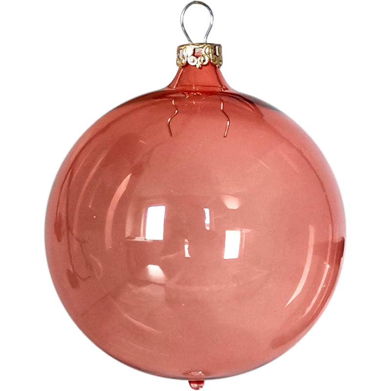 Weihnachtskugel transparent hummer orange Ø 8cm Thüringer Glas Schatzhauser Weihnachtsschmuck