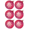 Weihnachtskugeln Set, 6 kirschblüte Kugeln Ø 8cm Kristallblüten, Thüringer Glas Weihnachtsschmuck