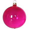 Weihnachtskugeln Set, 6 Kugeln Ø 8cm pink transparent, Thüringer Glas Weihnachtsschmuck